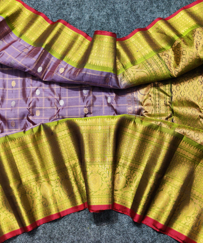 Gadwal Puresilk check sarees - GPS103