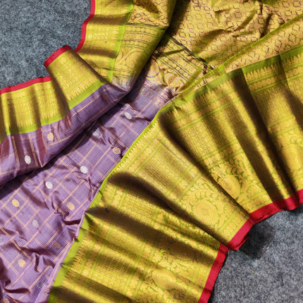 Gadwal Puresilk check sarees - GPS103