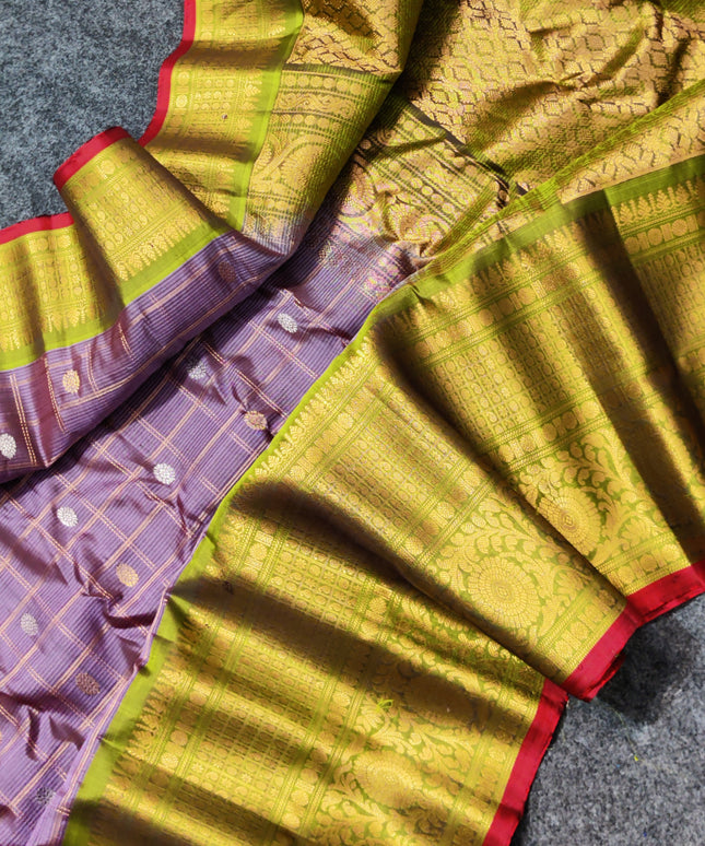 Gadwal Puresilk check sarees - GPS103