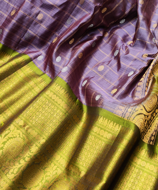 Gadwal Puresilk check sarees - GPS103