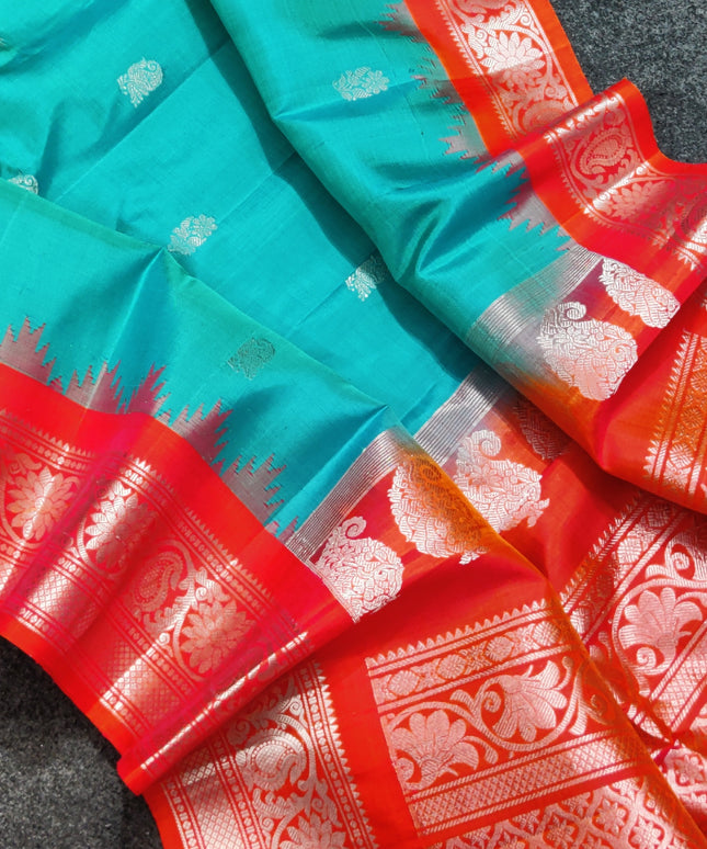 Gadwal pure handloom kuttu  silk saree - GPS44