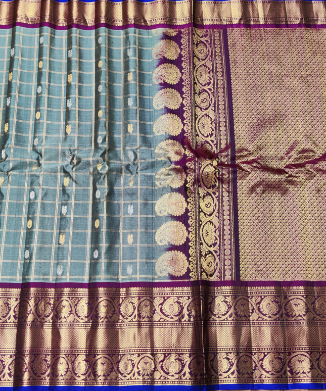 Gadwal Puresilk check sarees - GPS54