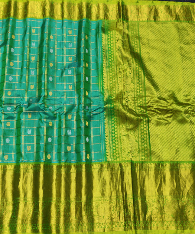 Gadwal Puresilk check sarees - GPS57