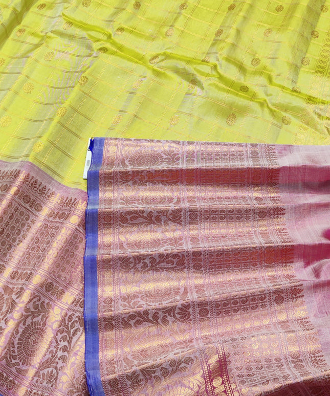 Gadwal Puresilk check sarees - GPS58