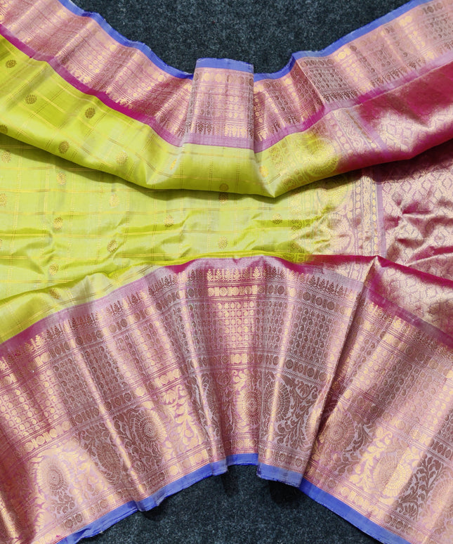 Gadwal Puresilk check sarees - GPS58