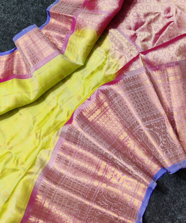 Gadwal Puresilk check sarees - GPS58