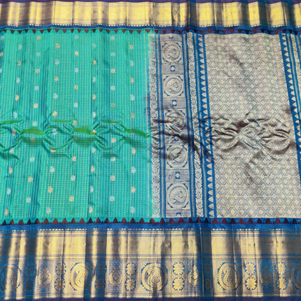 Gadwal Puresilk check sarees - GPS60