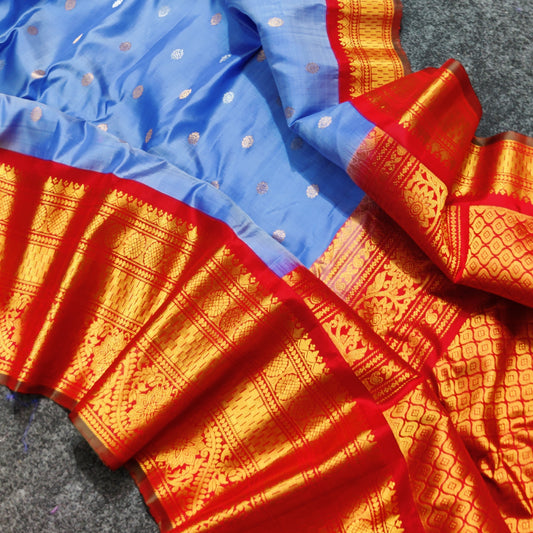 Gadwal pure handloom kuttu silk saree - GPS114